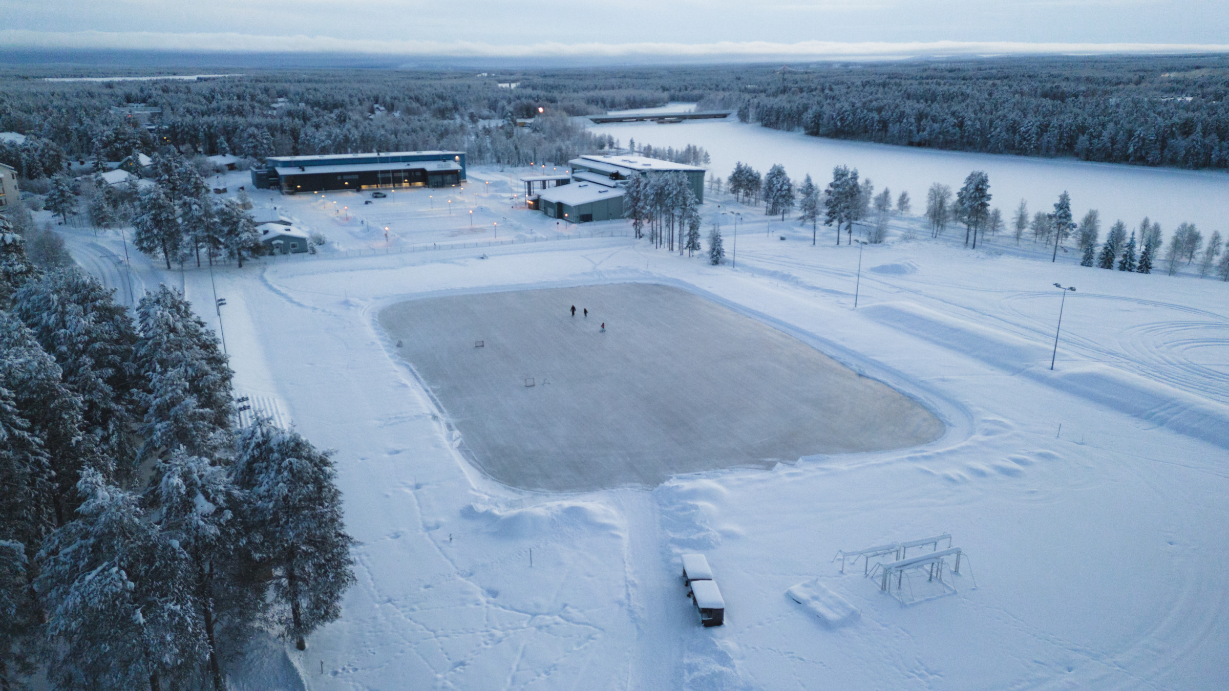 Sodankylän urheilupuisto talvella