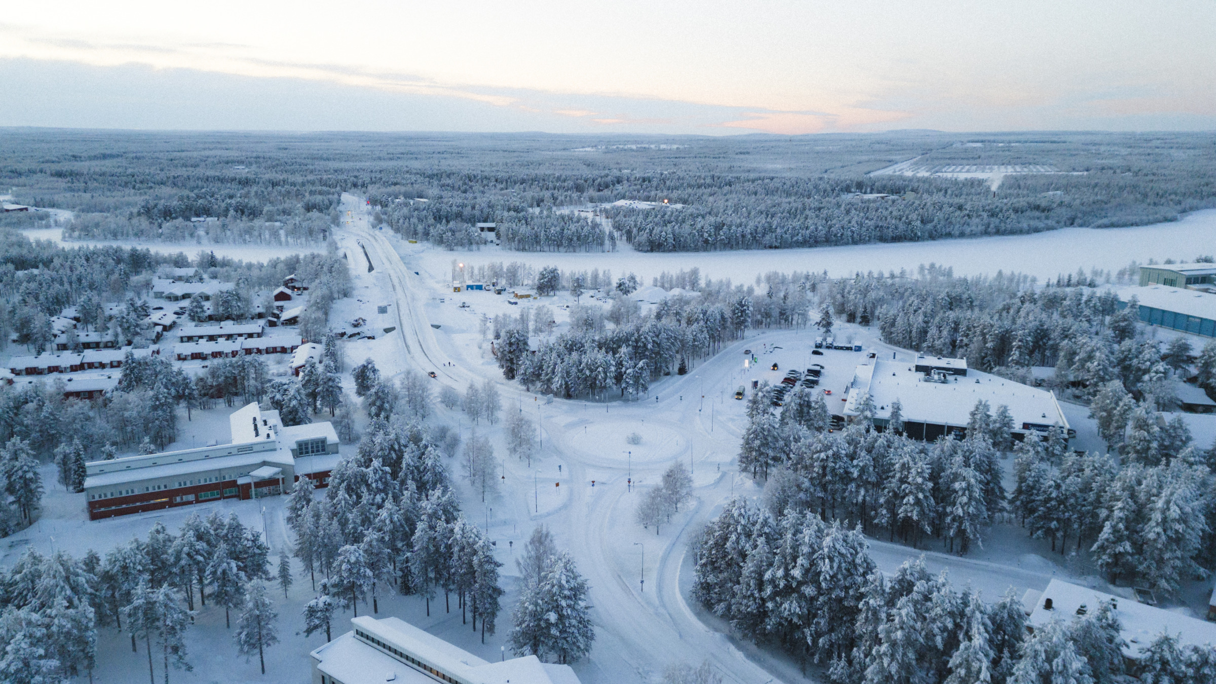 Sodankylän kirkonkylä talvella