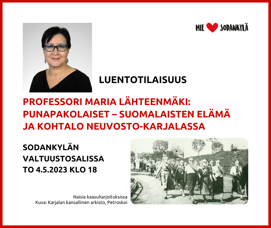 Professori Maria Lähteenmäki luentotilaisuuden ilmoitus