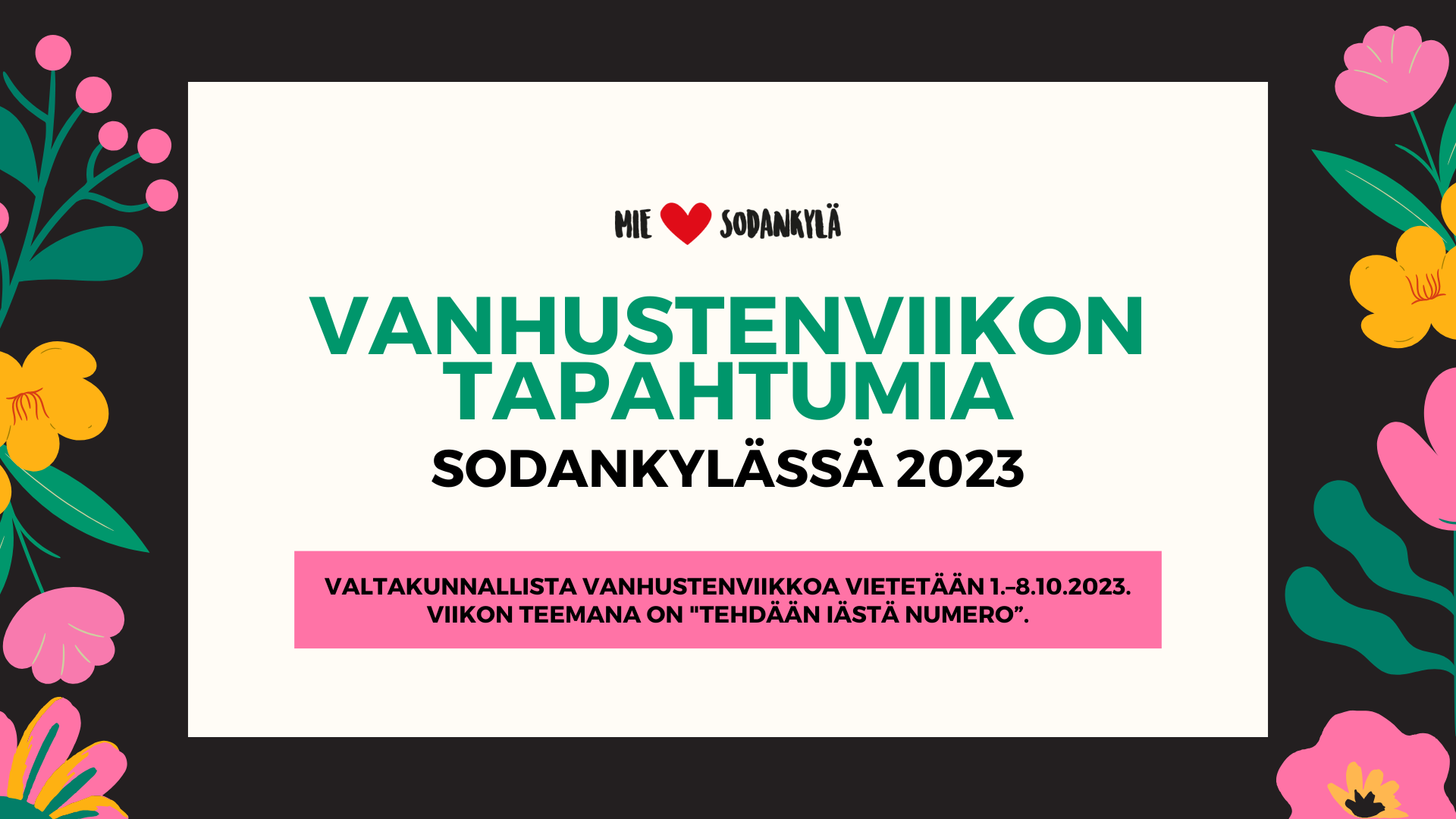 Vanhustenviikko 2023 FB-tapahtuman kansikuva Vanhustenviikko 2023 Sodankylässä tapahtuman kansikuva
