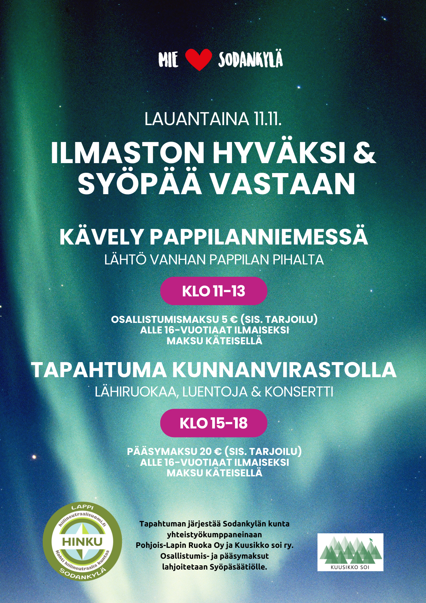 Ilmaston hyväksi & syöpää vastaan juliste