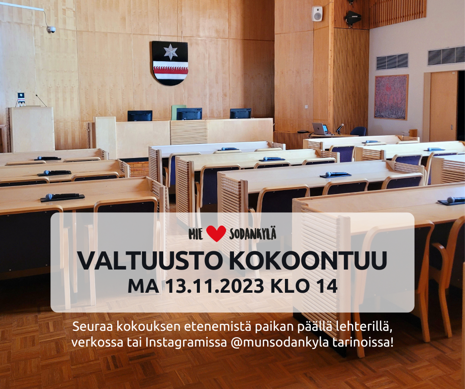 Valtuusto kokoontuu 13.11.2023 FB Kunnanvaltuusto kokoontuu 13.11.2023