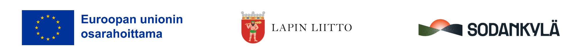 Sodankylän kunta, Lapin liitto ja Euroopan osarahoittama -logot