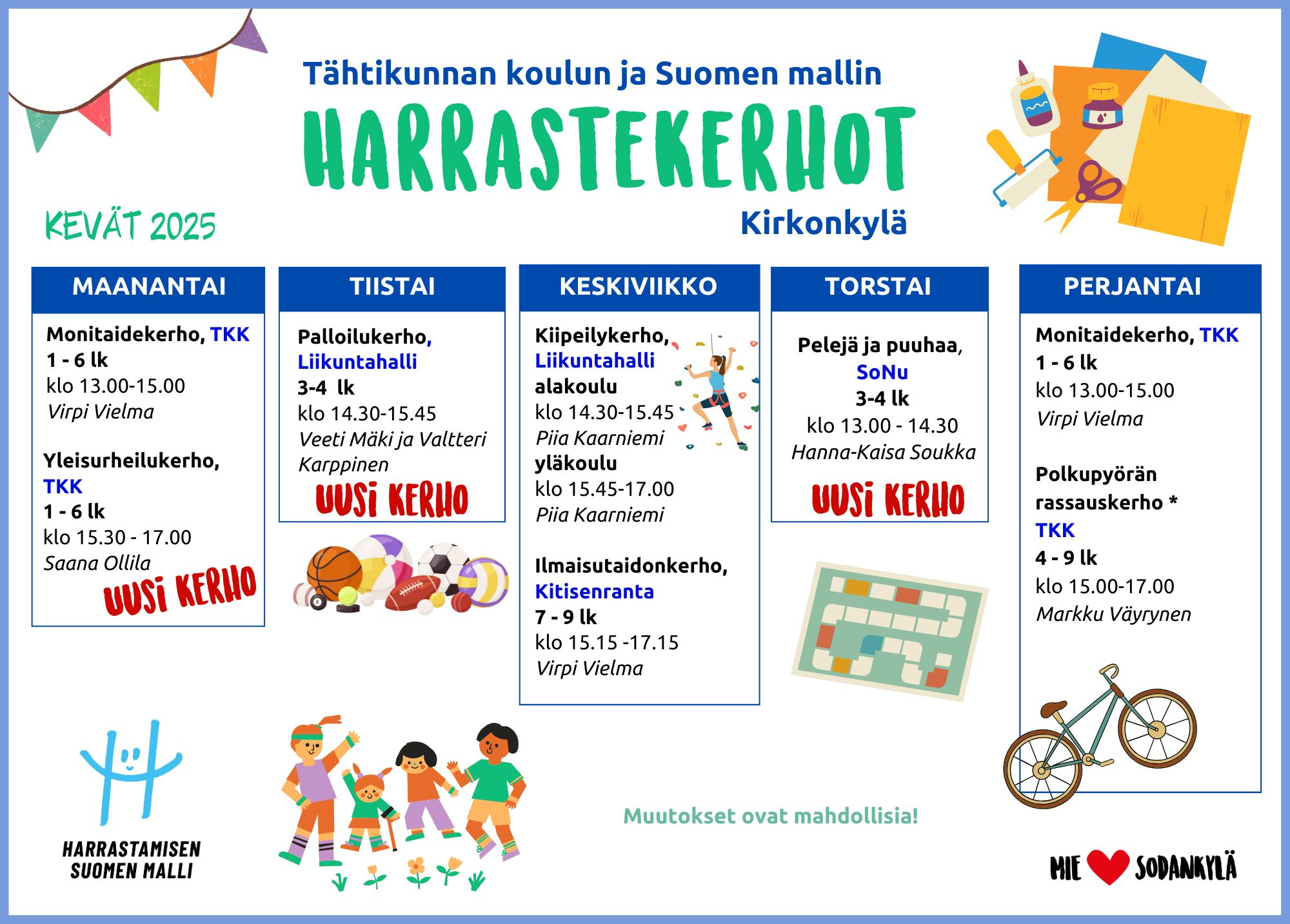 Harrastamisen Suomen malli kerhokalenteri syksy 2024 Kirkonkylä uusi Harrastamisen Suomen malli kerhokalenteri 2025 kirkonkylä