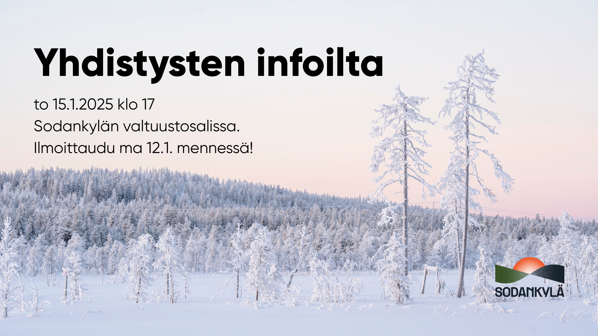 Kuvituskuva: Luminen tunturimaisema aukealta suolta kuvattuna.